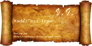 Vadászi Irma névjegykártya