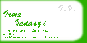 irma vadaszi business card
